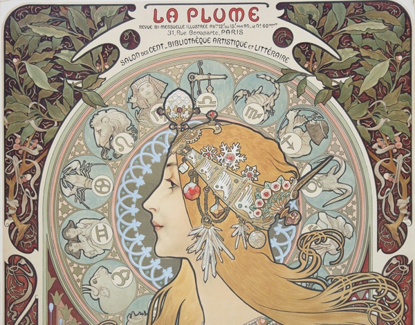 koh 特大サイズ ミュシャ 版画 zodiac 遺族サイン 金彩入り koh 特大