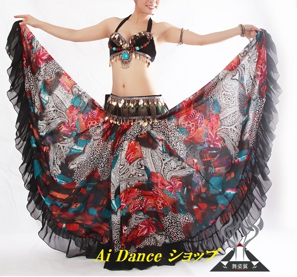 新着 ベリーダンス 衣装 スカート 360度 社交ダンス フラメンコ