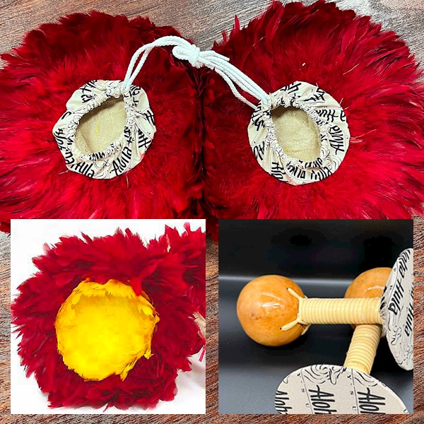 ウリウリ赤黄（着脱式）Mサイズ 2本セット 直径24~27cm 羽根の厚み10cm