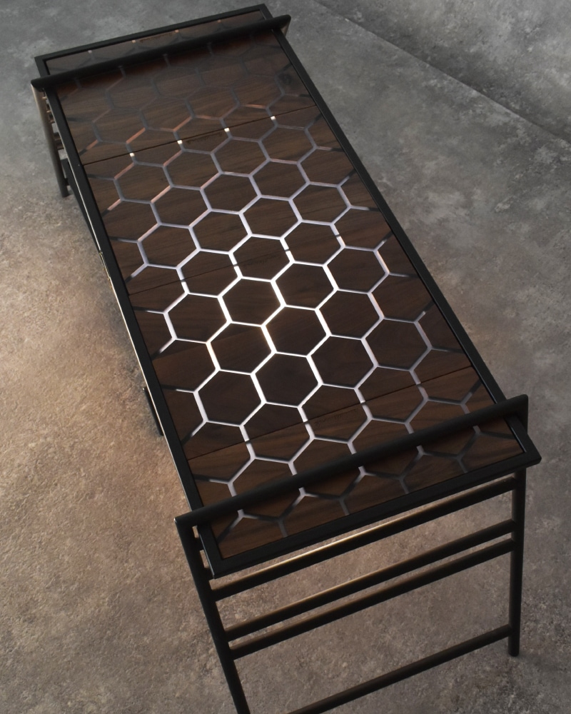 IGT天板 ハーフユニット ウォールナット＆レジン ハニカム BLACK