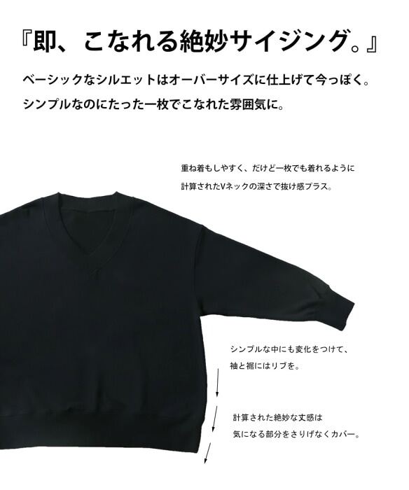 Vネック裏毛トップス トレーナー レディース 長袖 送料無料・メール便