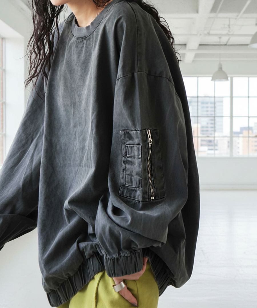 MA-1風 ミリタリートップス レディース 長袖 送料無料・再入荷 メール