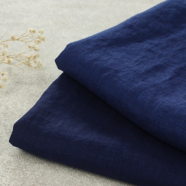 生地サンプル】洗いをかけた 40/1番手 ベルギーリネン インディゴ