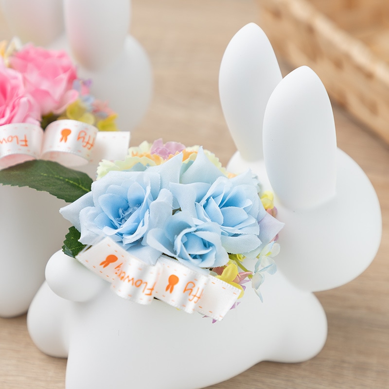 Flower Miffy うさぎカバー アートフラワーアレンジ パステルブルー