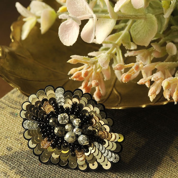 ビーズファクトリー オートクチュールビーズ刺繍キット ゴールド