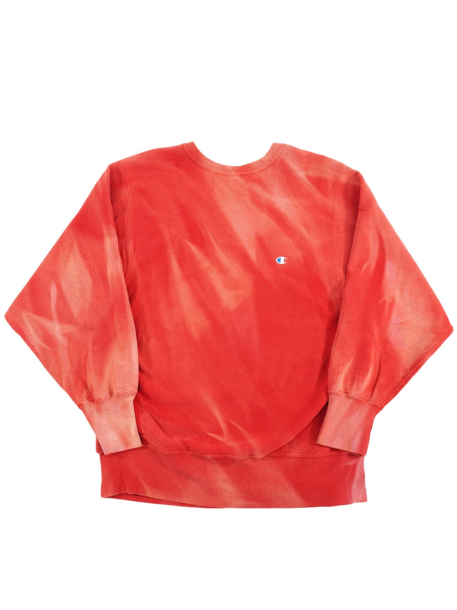 80's プリントタグ チャンピオンRW 無地 赤 表記(XL) USA製 サン