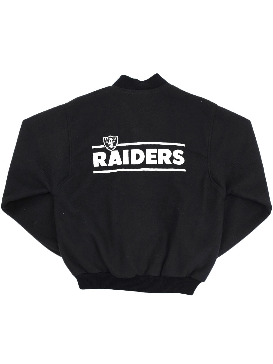 90's STARTER ''RAIDERS'' フリーススタジャン ブラック 表記(M