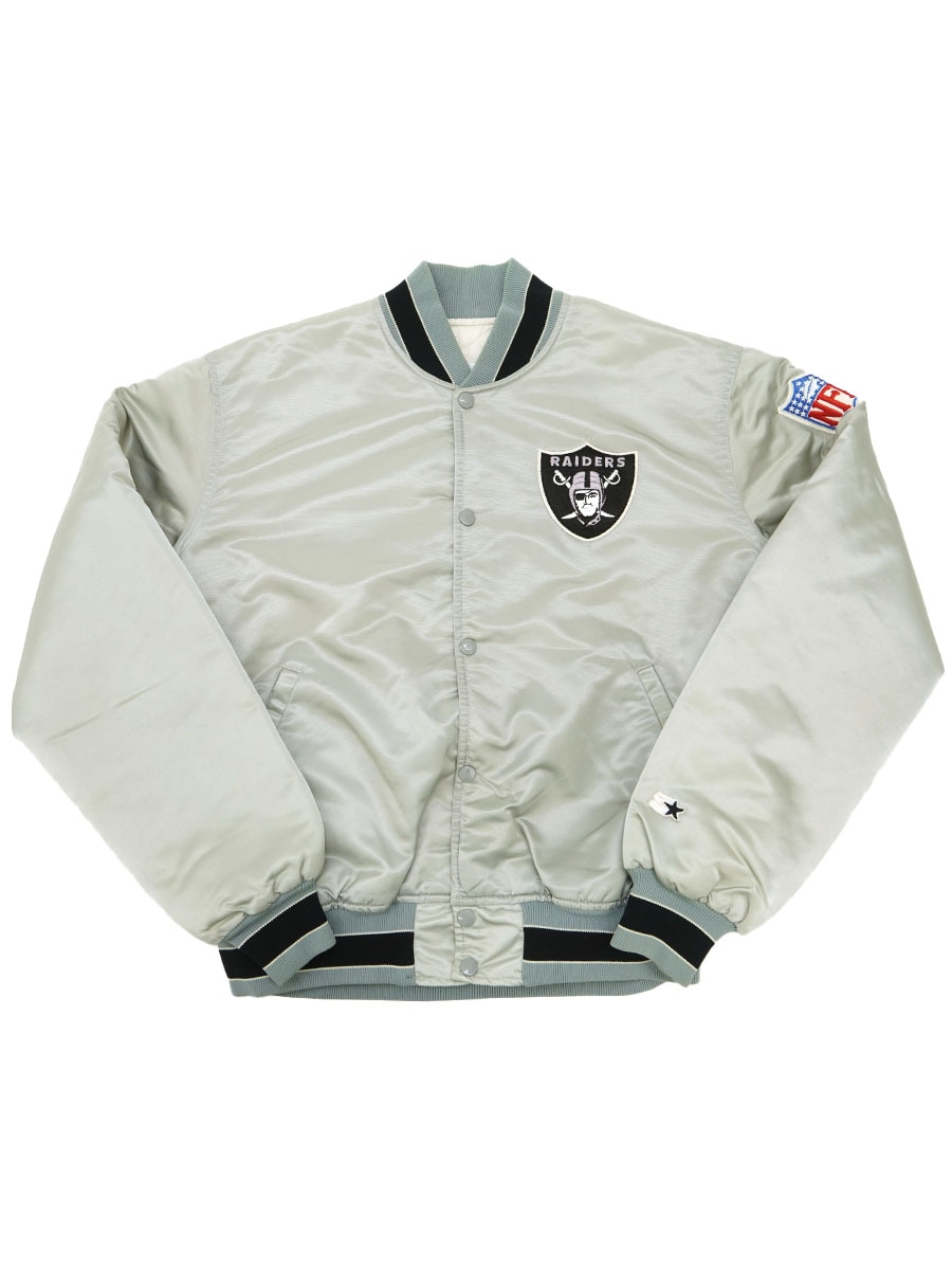 80's NFL by STARTER ''RAIDERS'' リブライン サテンスタジャン 表記(L