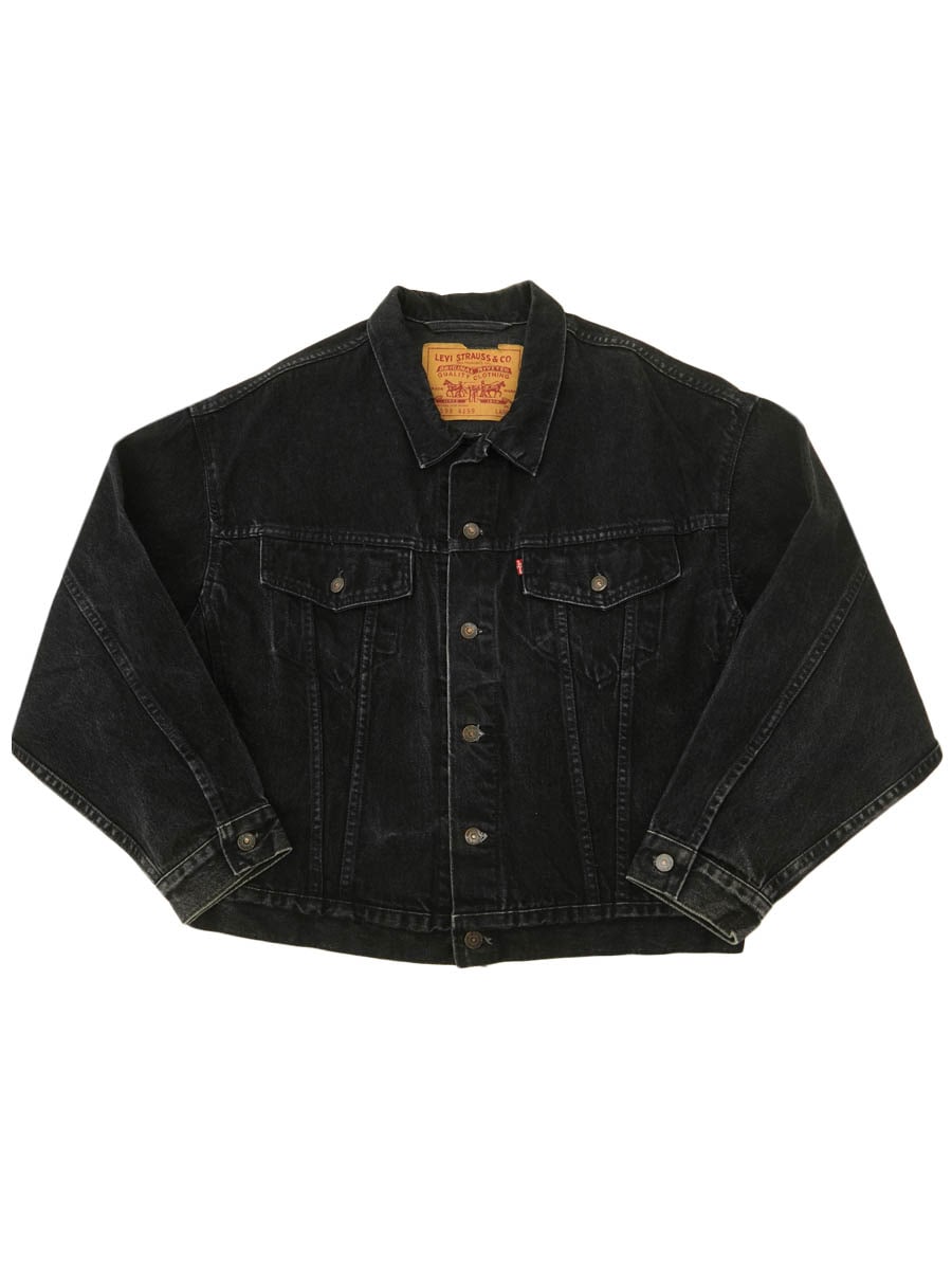 90's Levi's 70598 4ポケ ブラック デニムジャケット デカパッチ 表記