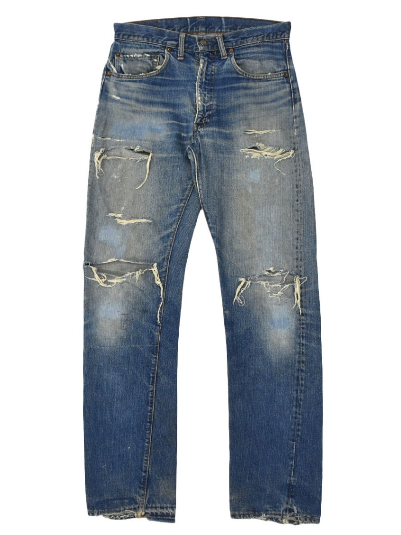60s BIGE Levis 505リペア無デニムパンツボタン裏542TALON 60s BIGE
