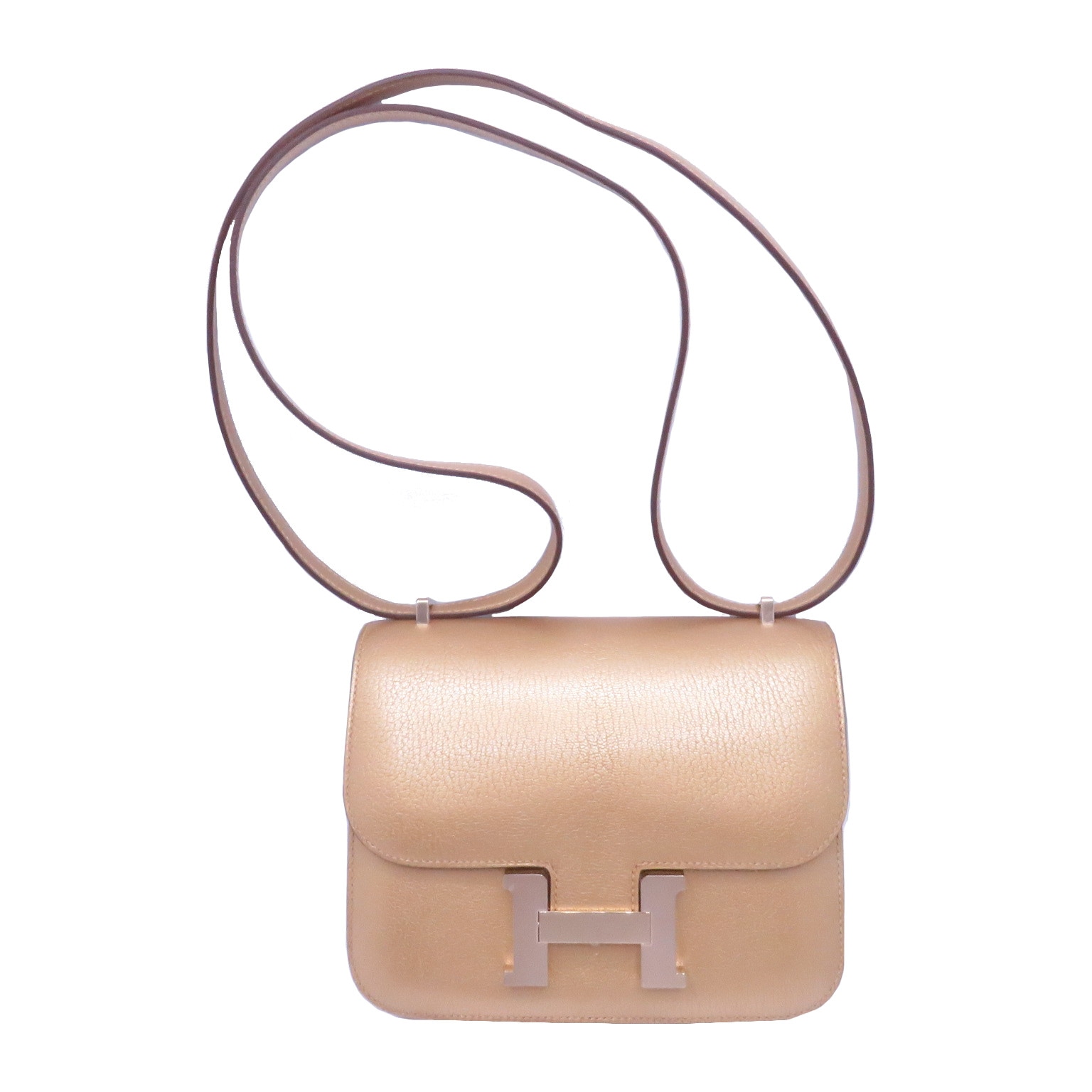 HERMES(エルメス)/コンスタンスミニ/シェーブル/ドレ(メタリック