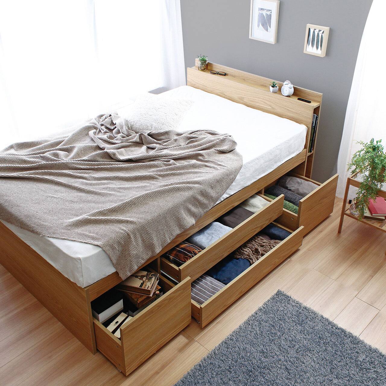 セミダブル】大容量収納 チェストベッド/オムニア【OMNIA】｜ベッド