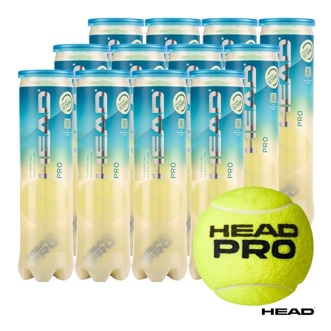 ヘッド HEAD テニスボール HEAD PRO（ヘッド・プロ） 4球入 1箱（12缶