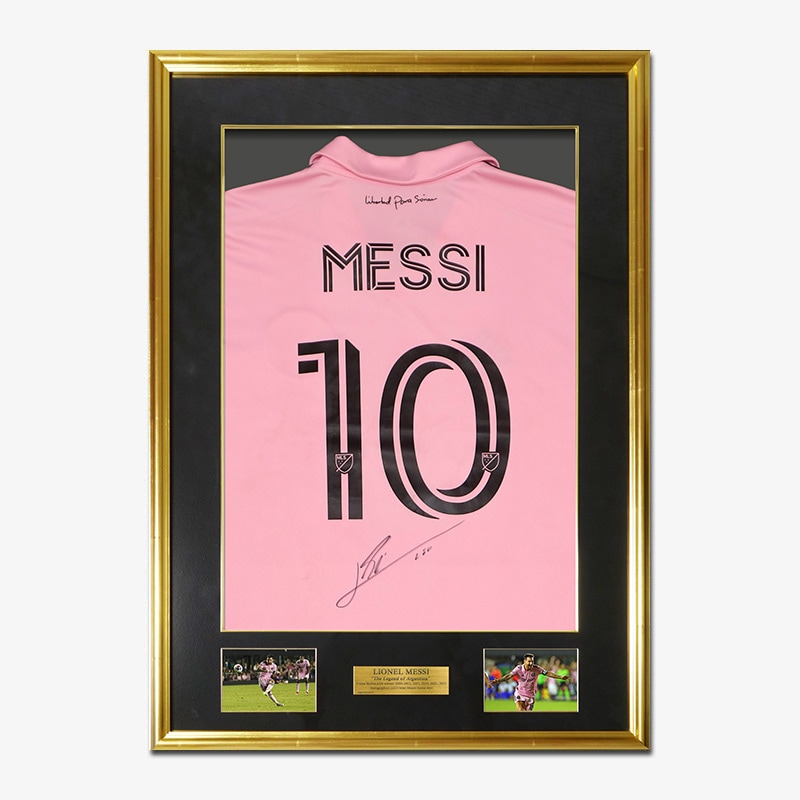 メッシ直筆サイン入りインテル・マイアミ23/24ホームユニフォーム特製