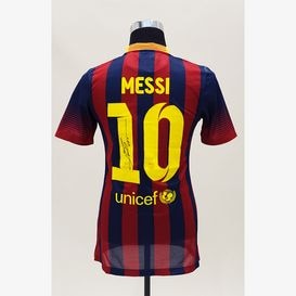 メッシ直筆サイン入りバルセロナ20/21ホームユニフォーム