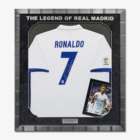 ロナウド直筆サイン入りレアルマドリード17/18ホームユニフォーム特製