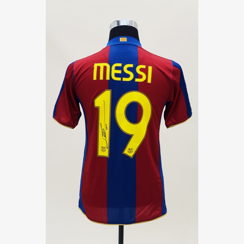 FCバルセロナ直筆マルチサインユニフォーム証明書付きメッシイニエスタ