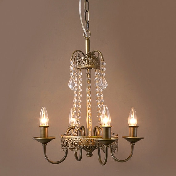 クリスタルシャンデリア 「Clarity」 4灯 Bronze（Φ430×H500mm） | EL