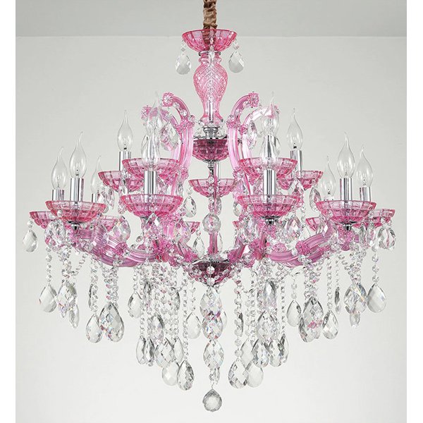 クリスタルシャンデリア18灯 ピンク（φ850×H880mm） | EL JEWEL