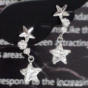 キュービックジルコニア K14ホワイトゴールド K14WG スター ほし 星