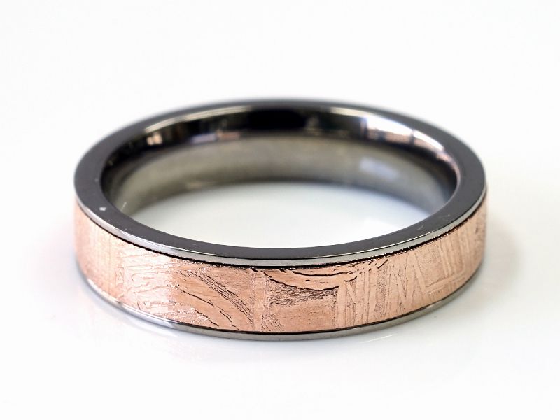 ギベオン隕石 リング・指輪 （ギベオン＋チタン）Type2 [コッパー]｜最