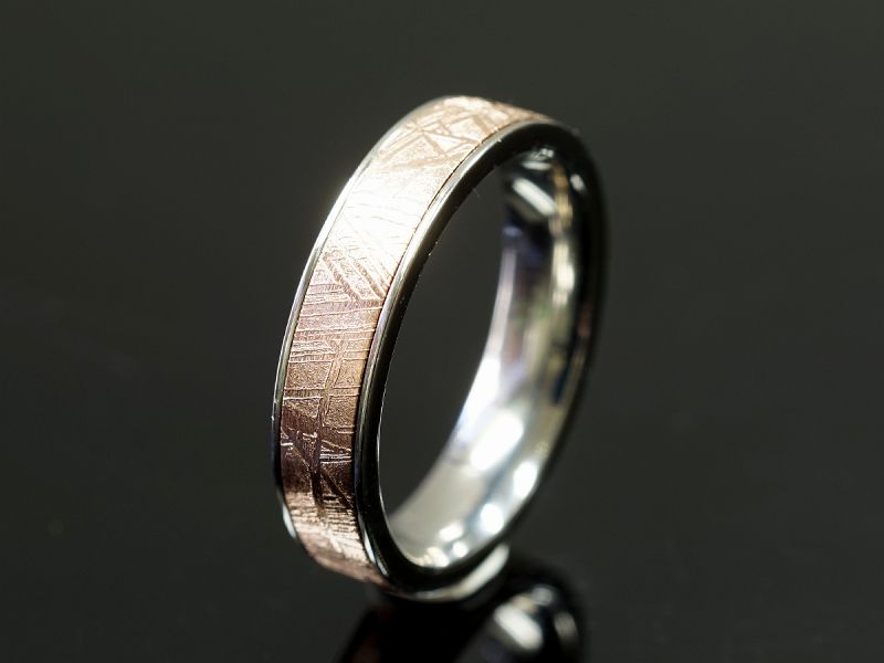 ギベオン隕石 リング・指輪 （ギベオン＋チタン）Type2 [コッパー]｜最