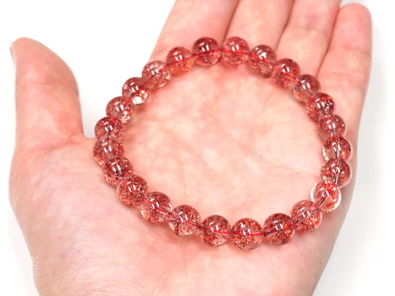 ストロベリークォーツ ブレスレット 8.5mm玉 No.28 最高級（5A）｜最