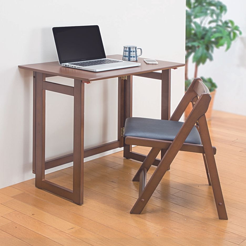 天然木折りたたみデスク＆チェアセット｜ファミリー・ライフ公式通販