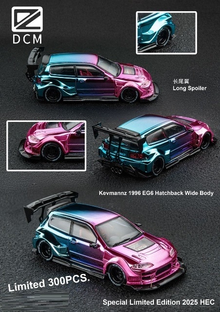 新品 DCM 1/64 Kevmannz 1996 EG6 Hatchback Wide Body(ロング
