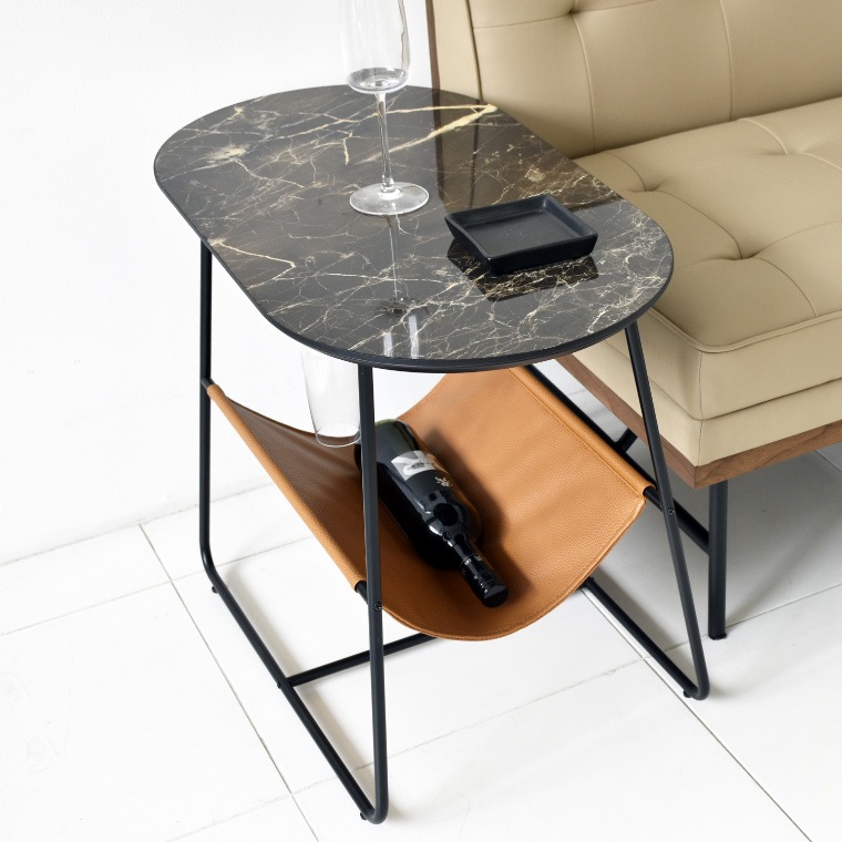 サイドテーブル ラフト ワインラック グラスホルダー ソファサイド