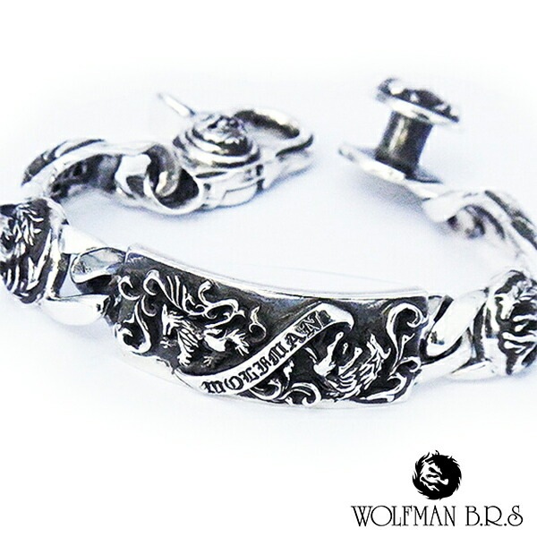 ウルフマンBRS スリーカインズ ウルフ ID シルバー ブレスレット