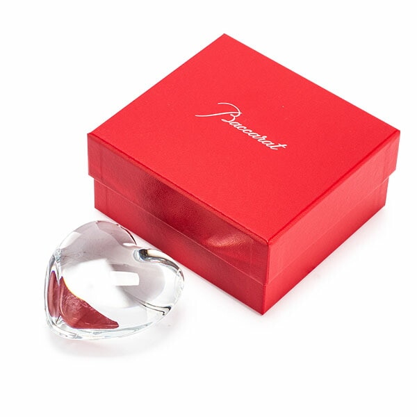 ○希少美品！ Baccarat バカラ ハート ペーパーウェイト パープル 紫