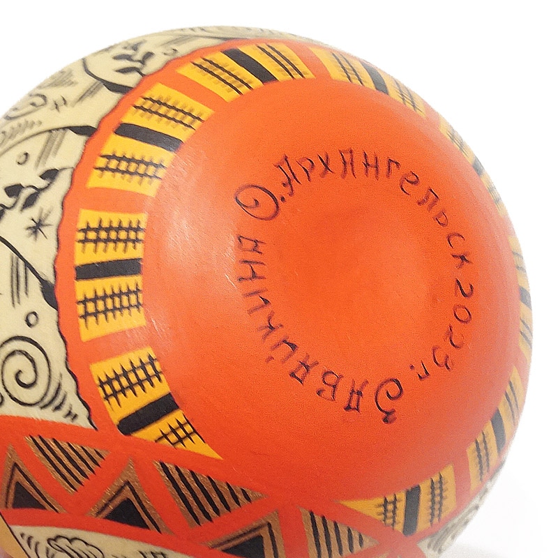 ロシア オリガ・ザバイキナ作 メゼーニ柄 起き上がりこぼし MAT-100