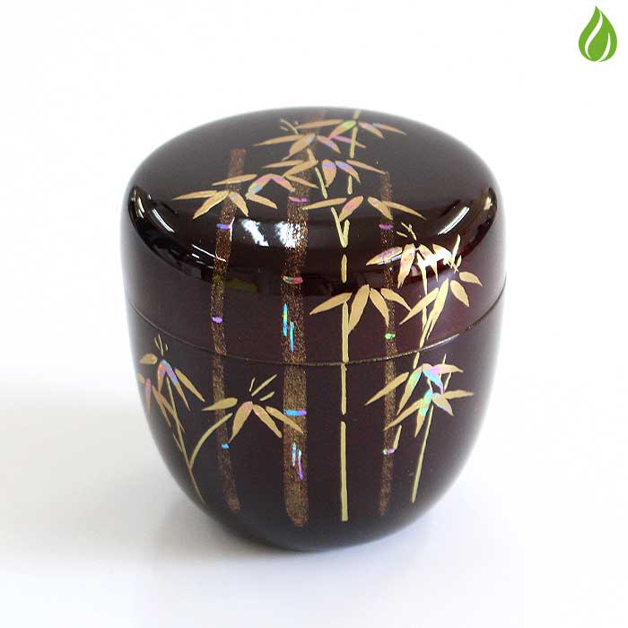 茶道具 棗 東雲 溜塗 中棗 竹蒔絵 ( 内梨子地 )