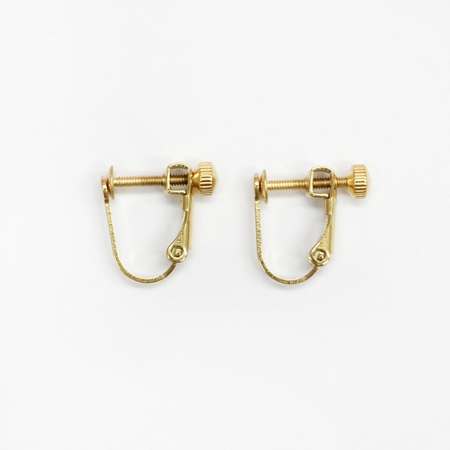 EU1622STE ステンレス製イヤリング ネジバネ式 ゴールド IP加工 15.0