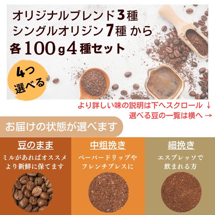 トライアルセット 400g】10種から選べる4種×100g | セット商品〔少量