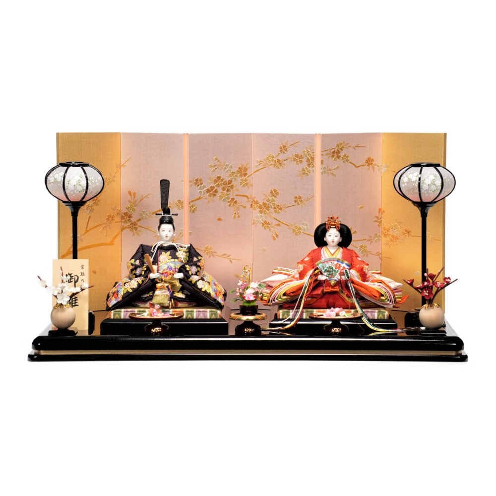 雛人形】京十二番 金彩京刺繍 桜扇面文様 親王飾り | 小出松寿作