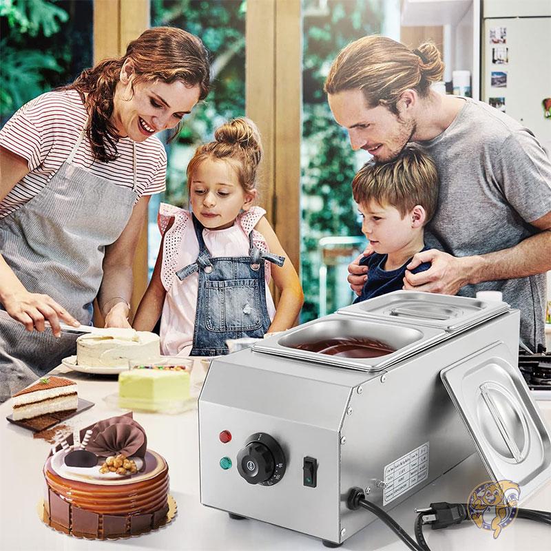 チョコレート 溶解機 テンパリングポット 1000W 2タンク 大容量 チョコ