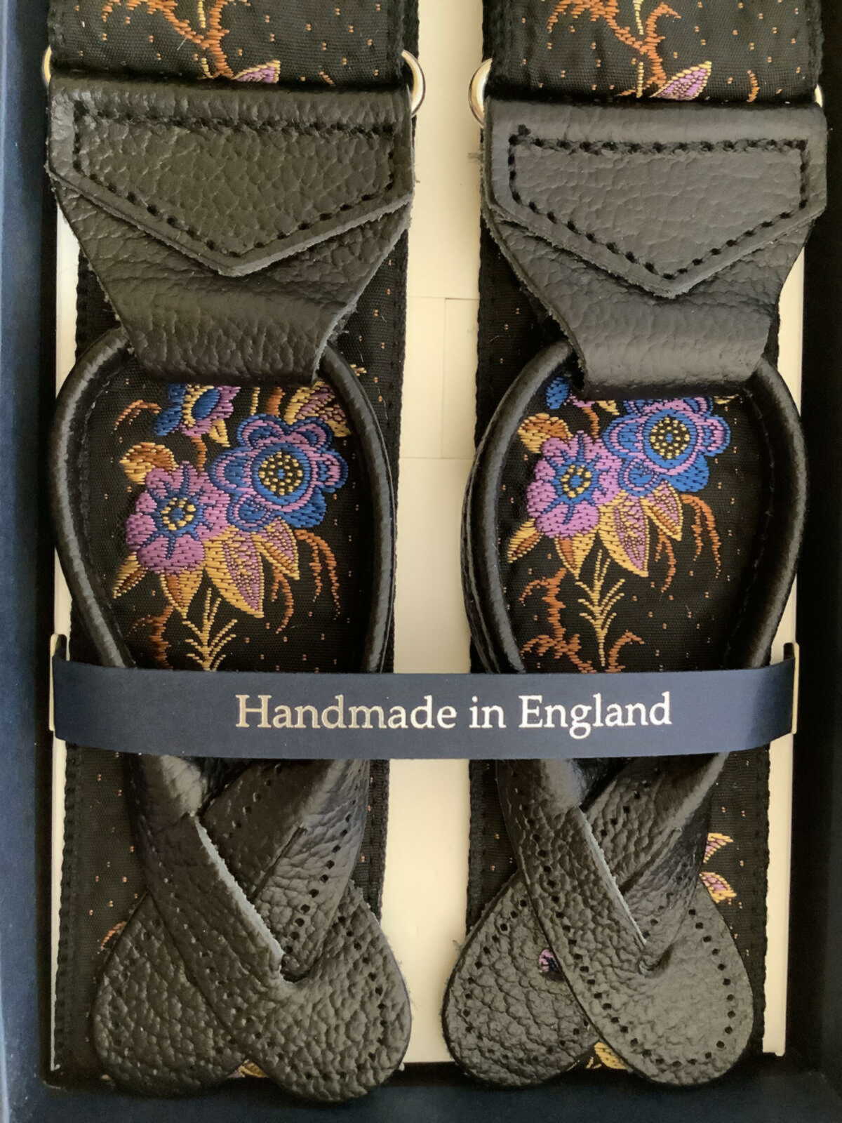 サスペンダー 英国製アルバートサーストン ウーヴェン6ボタン留