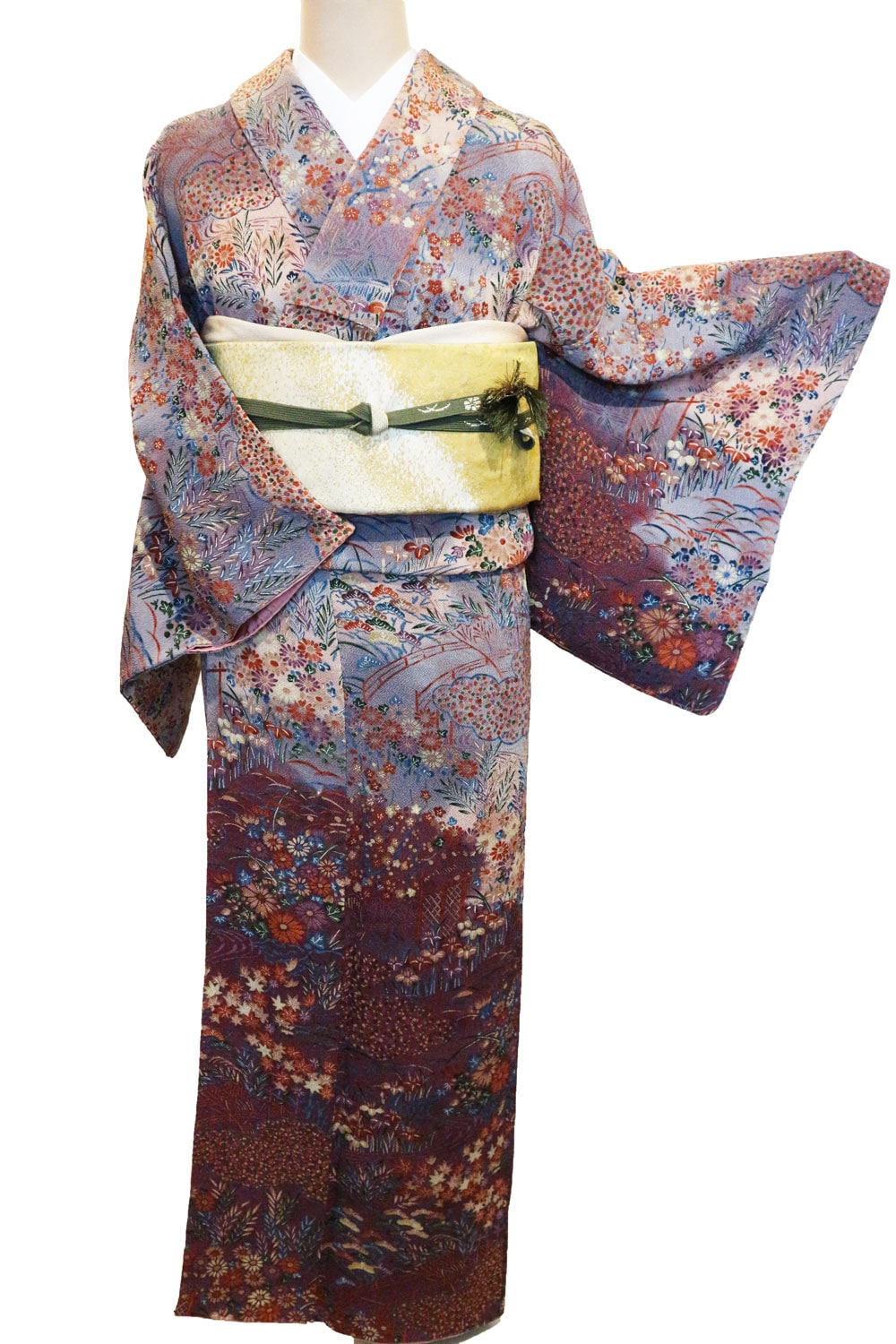 正絹小紋レンタルフルセット「茶屋辻にぼかし」 | レンタル着物