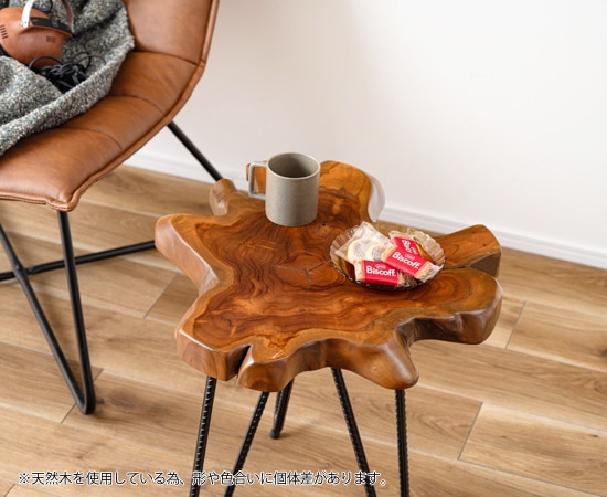 ソリッドウッドサイドテーブル｜TTF-185｜天然木｜素材を活かした机