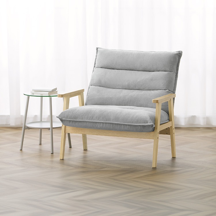 1人掛けワイドハイバックソファ LHB-1W グレー｜SIMPLE STYLE