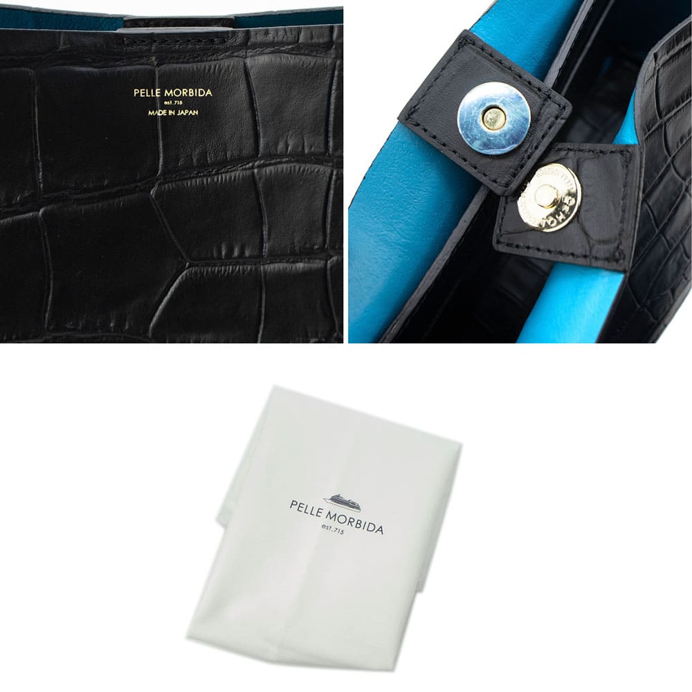 ペッレモルビダ トートバッグ クロコ型押し ダブルフェイスレザー