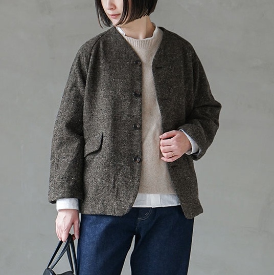 30%OFF】（r27404) / RINEN(リネン) / 1/6ツイードヘリンボーン