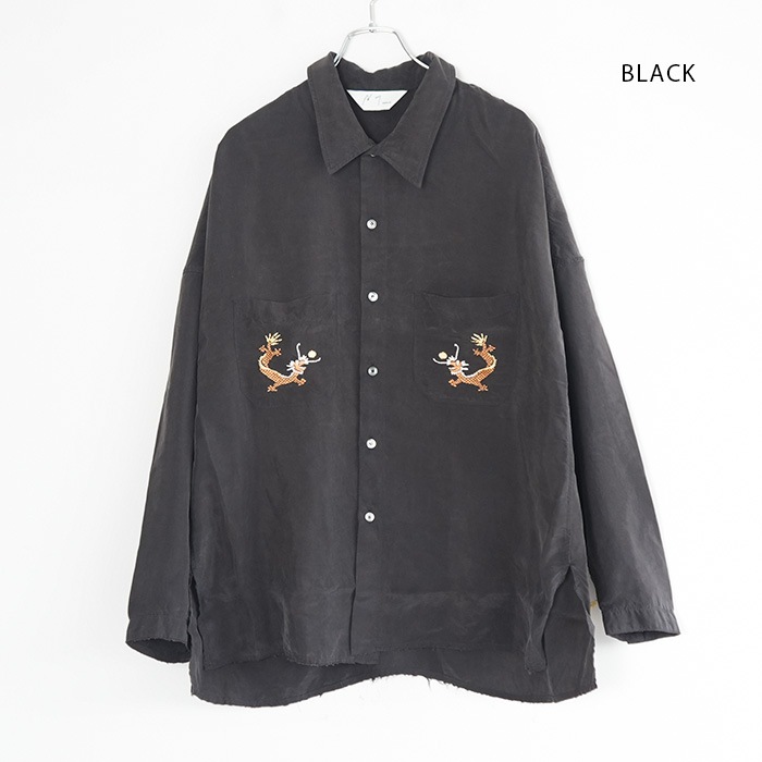 anc-sh49) / ANCELLM (アンセルム) /AGING EMBROIDERY SHIRT