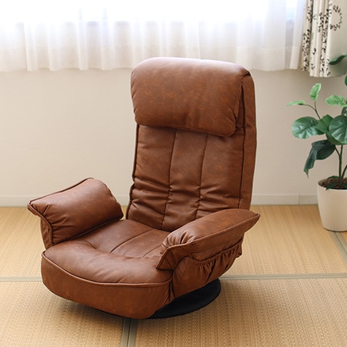 座椅子 回転 リクライニング ハイバック 肘付き 83-960-961（商品番号