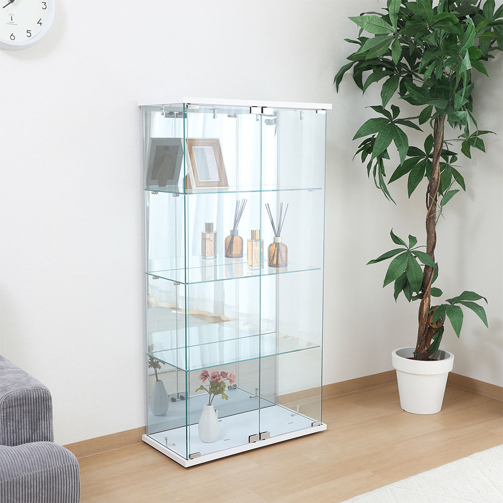 ガラスコレクションケース 4段 ワイド ディスプレイケース ショー
