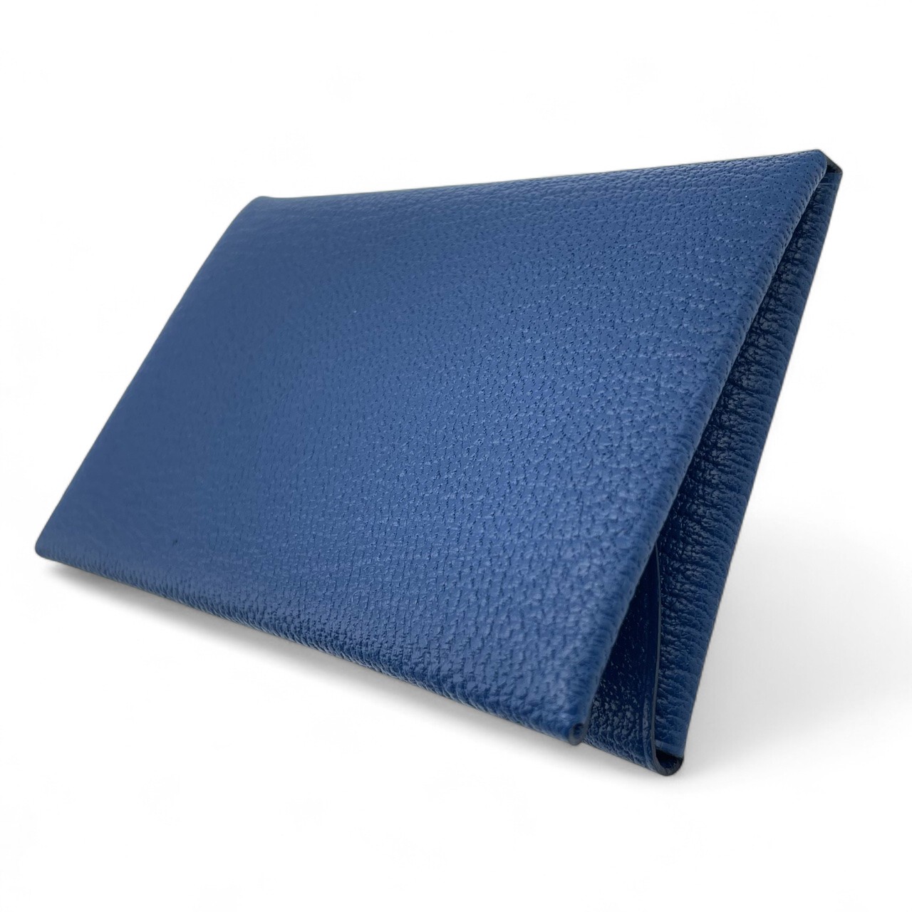 エルメス カルヴィ デュオ ディープブルー シェーブル シルバー金具 W