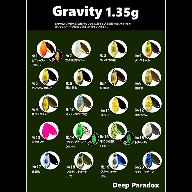 Deep Paradox Gravity グラビティ 1.35 g | トラウトメーカーから探す