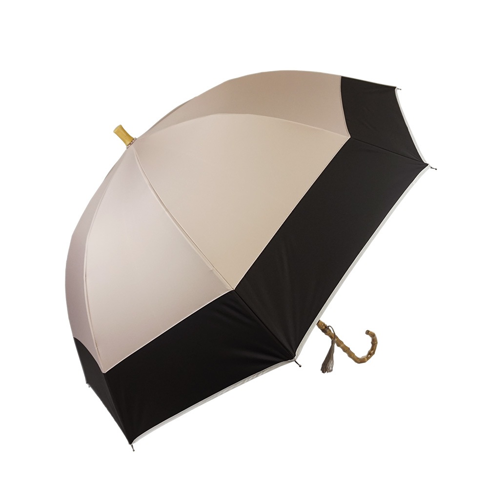 100％完全遮光 日傘/雨傘/晴雨兼用傘 竹製ハンドル バンブーハンドル